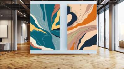 Modern abstract covers set, minimal covers design. Colorful geometric background, vector illustration. Wall mural