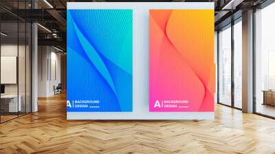 Modern abstract covers set, minimal covers design. Colorful geometric background, vector illustration. Wall mural