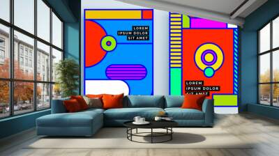 Modern abstract covers set, minimal covers design. Colorful geometric background, vector illustration. Wall mural