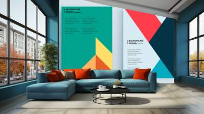 Modern abstract covers set, minimal covers design. Colorful geometric background, vector illustration. Wall mural