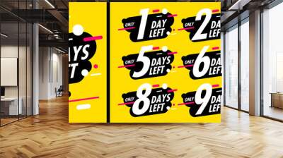 Number days left countdown vector illustration template Wall mural