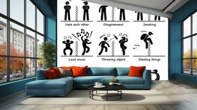 Bad Neighbors Pictogram Wall mural