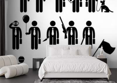 Businessman Business Holding Objects Cliparts Wall mural