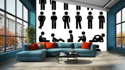 Man Basic Posture People Icon Sign Symbol Pictogram Wall mural