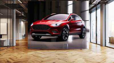 Modern red subcompact crossover Wall mural