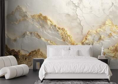 Beautiful marble white gold wallpaper Wall mural