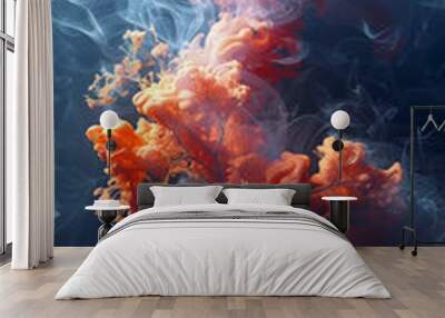 Vibrant Smoke Explosion Artwork Representing Public Education Campaigns on Environmental Health Risks Wall mural