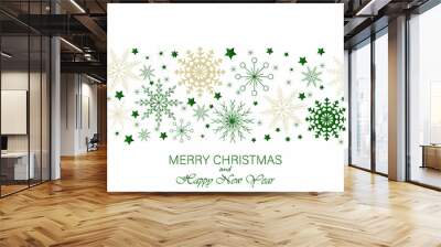 New Year and Christmas background with snowflakes. With space for text. Festive background for invitations, postcards, printing Wall mural