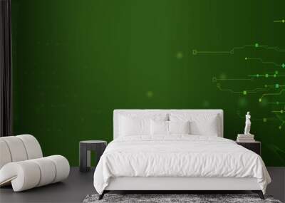 The concept of quantum computer technologies. Futuristic circuit board background vector. Modern technology printed circuit board texture background design. The waves are flowing. Quantum explosion te Wall mural