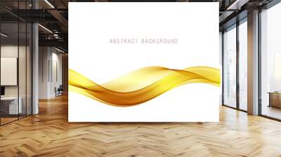 Abstract digital art background with gold line Vector Wall mural