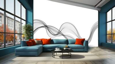 Abstract smooth gray wave vector. Curve flow grey motion illustration eps10 Wall mural