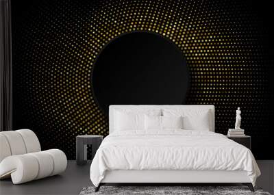 Abstract vector gold background Glitters gold in a circle Design template Wall mural