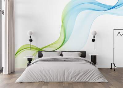 Abstract wave design element Blue and green wave flow background Wall mural