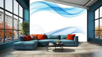 Blue abstract waves Wall mural