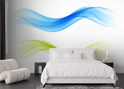 Set of blend abstract wave Greenwave Blue wave Wall mural