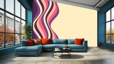 Wavy vector abstract background, lines in retro style, vintage poster. Wall mural