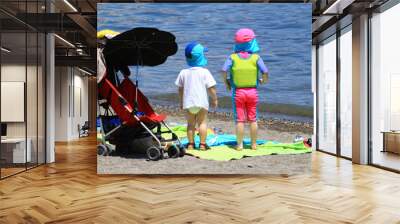 children at the beach Wall mural