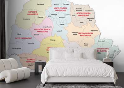 parana administrative map Wall mural