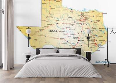 road map of the US state texas Wall mural