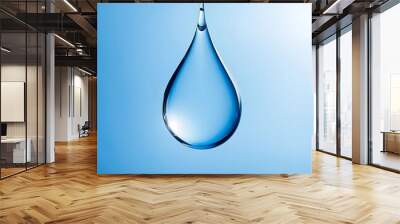 drop of water on blue background Wall mural