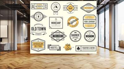 set of vintage logos, badges and labels, vector illustration Wall mural