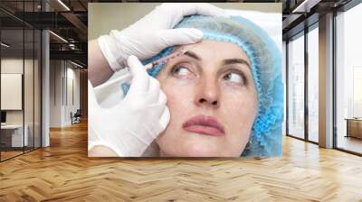 Cosmetic treatment with injection in a clinic Wall mural