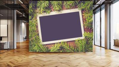 Christmas tree with white digital tablet Wall mural