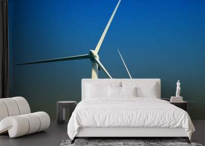 3d wind turbines producing energy in sea Wall mural