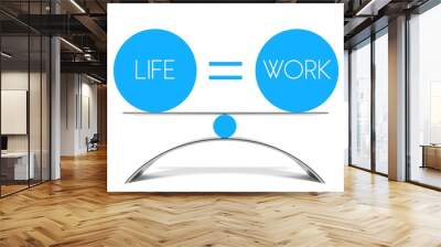 Conceptual balance of life and work Wall mural