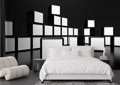 White screen video wall of many cubes Wall mural