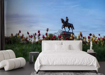 Statue of George Washington in Spring Wall mural