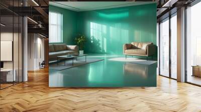 Photo interior modern design room 3d illustration Wall mural