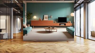 Photo interior modern design room 3d illustration Wall mural