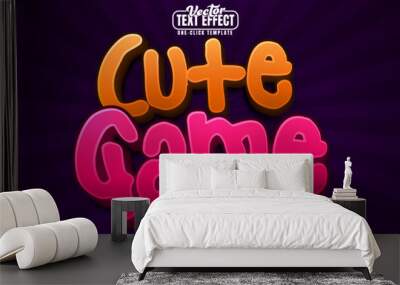 Cartoon editable text effect, customizable game and fun 3d font style Wall mural