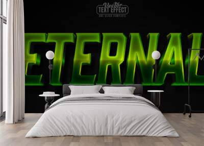 Eternal editable text effect, customizable green and nature 3d font style Wall mural