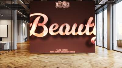 Fashion editable text effect, customizable beauty and style 3d font style Wall mural