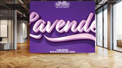 Flower editable text effect, customizable lavender and lilac 3D font style Wall mural