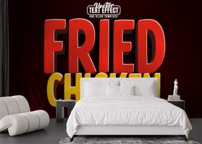 Fried editable text effect, customizable chicken and food 3d font style Wall mural