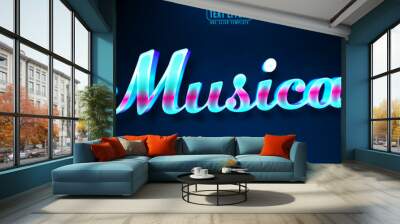 Musical editable text effect, customizable theater and show 3d font style Wall mural