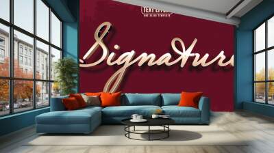 Retro editable text effect, customizable signature and lettering 3D font style Wall mural