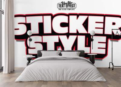 Sticker editable text effect, customizable stylish and trendy 3D font style Wall mural