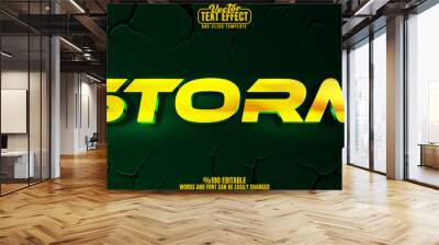 Storm editable text effect, customizable thunder and shock 3D font style Wall mural