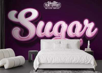 Sugar editable text effect, customizable sweets and confectionery 3D font style Wall mural