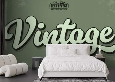 Vintage editable text effect, customizable 80s and retro 3d font style Wall mural