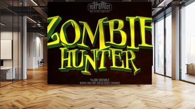 Zombie editable text effect, customizable horror and undead 3d font style Wall mural