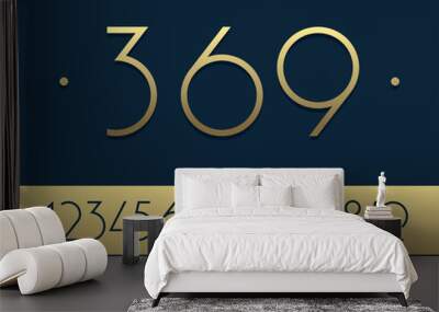 Set of elegant numbers. 1, 2, 3, 4, 5, 6, 7, 8, 9, 10, logo design. Set of house numbers.
 Wall mural