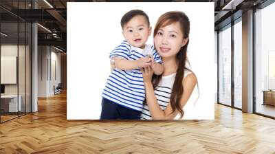 Asia mother and son portrait Wall mural