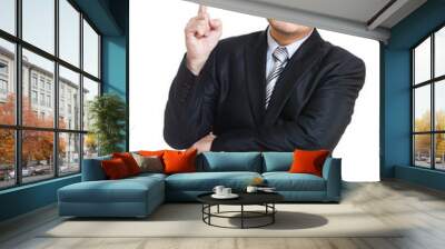 Business man point up Wall mural