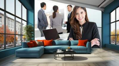 Business woman inside a meeting Wall mural