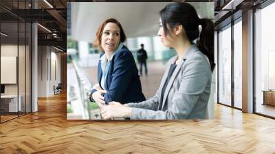 Business woman talking at outdoor Wall mural